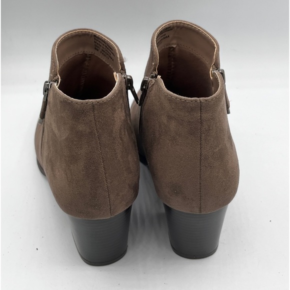 Style & Co. Masrinaa Double Zip Booties Women’s 8M Faux Suede taupe brown - Picture 4 of 10